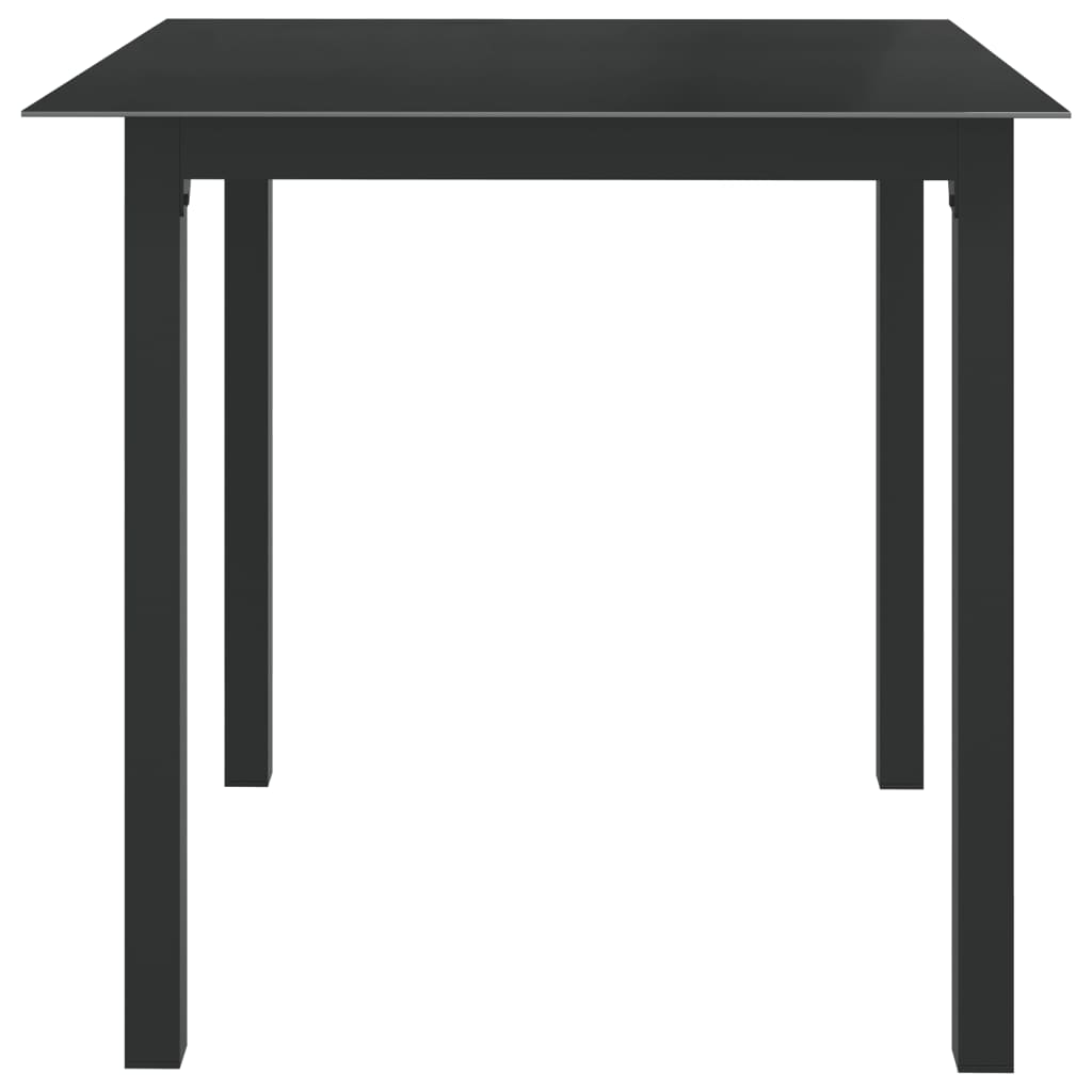Tavolo da Giardino Nero 80x80x74 cm in Alluminio e Vetro - homemem39