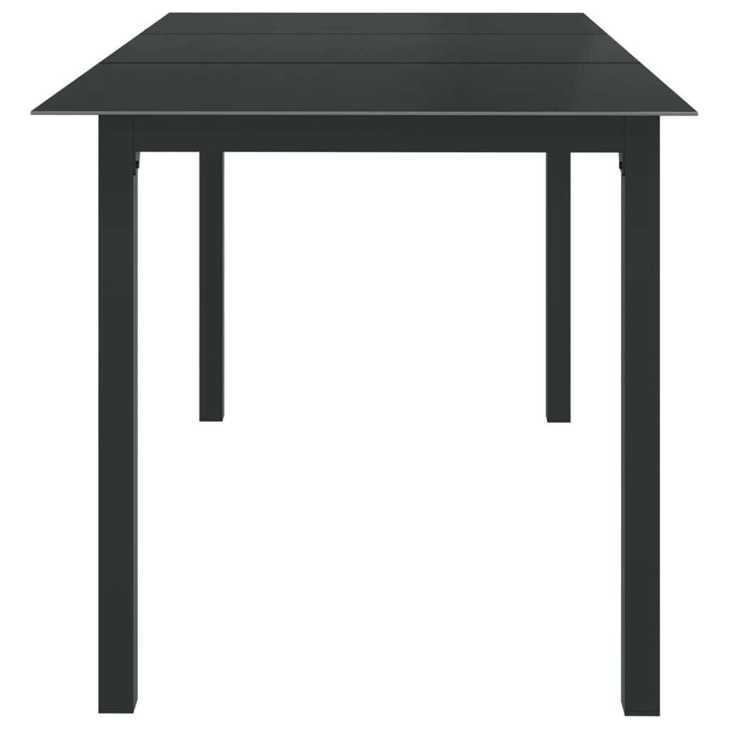 Tavolo da Giardino Nero 150x90x74cm in Alluminio e Vetro - homemem39