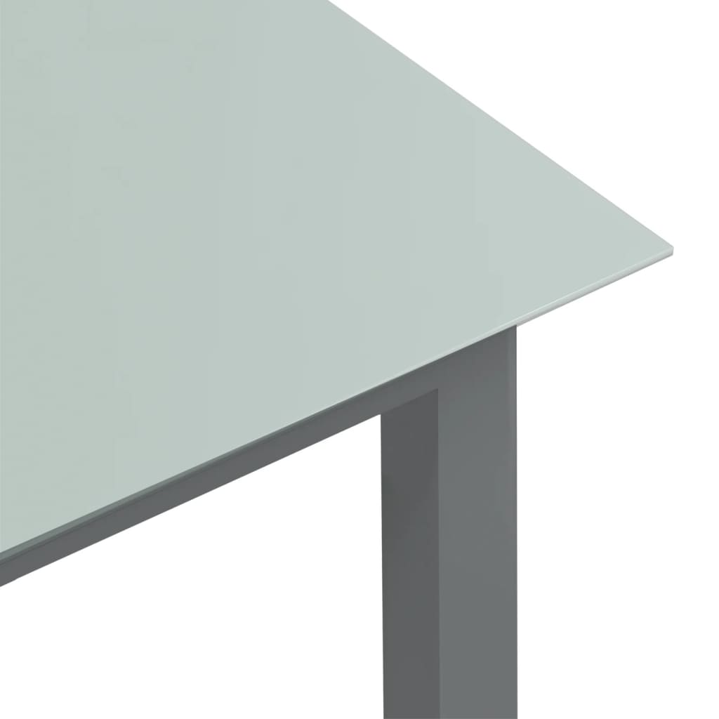 Tavolo da Giardino Grigio Chiaro 190x90x74cm Alluminio e Vetro - homemem39