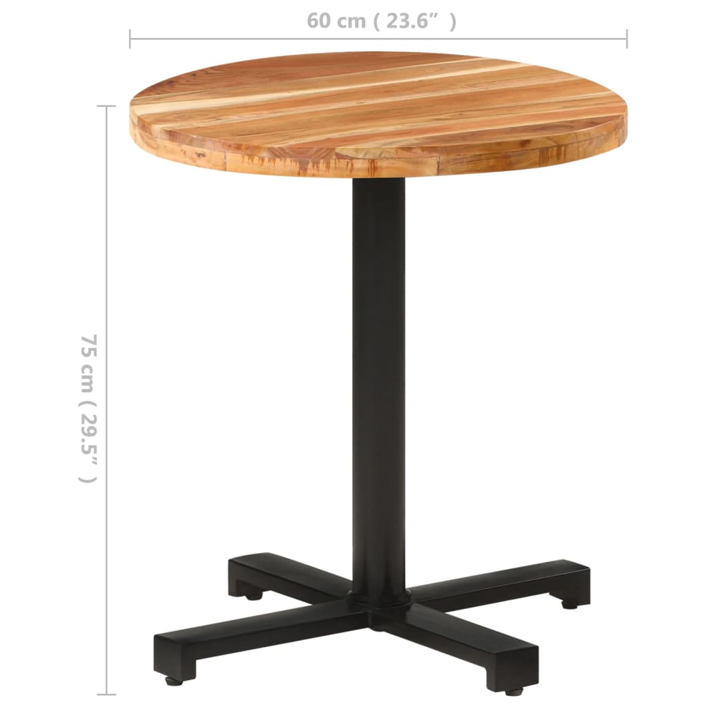 Tavolo da Bistrot Rotondo Ø70x75 cm Legno Massello di Acacia - homemem39