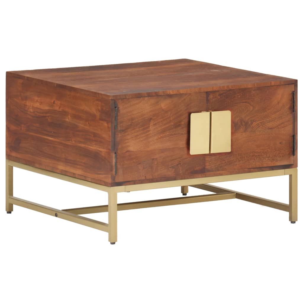 Tavolino da Caffè Marrone Miele 67x67x45 cm in Massello Acacia - homemem39