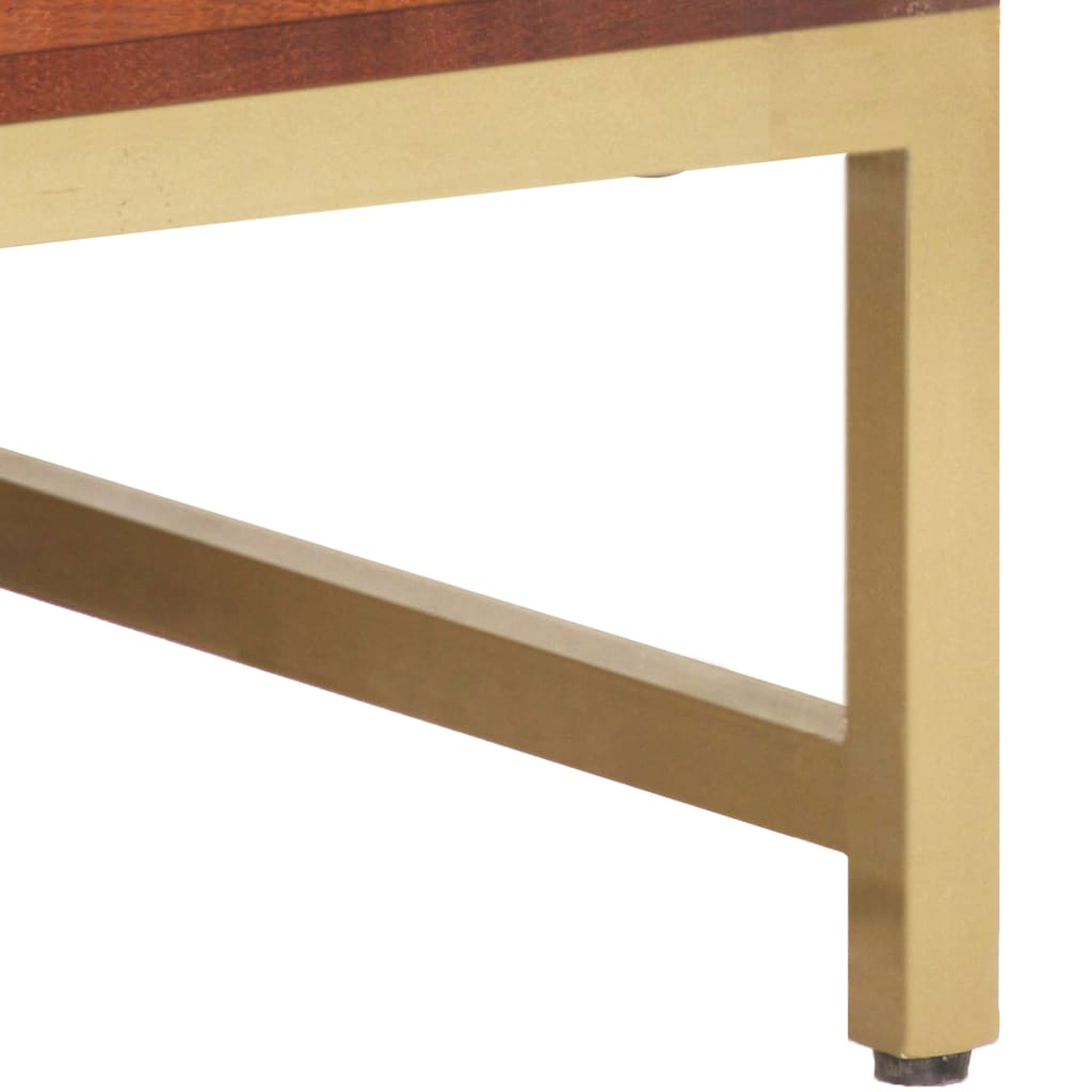 Tavolino da Caffè Marrone Miele 67x67x45 cm in Massello Acacia - homemem39