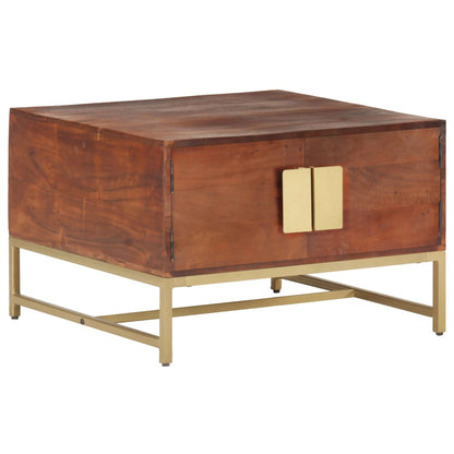 Tavolino da Caffè Marrone Miele 67x67x45 cm in Massello Acacia - homemem39