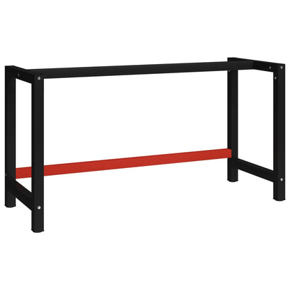 Telaio per Banco da Lavoro in Metallo 150x57x79 cm Nero e Rosso - homemem39