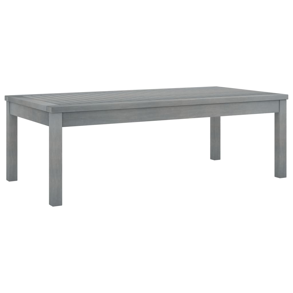 Tavolino da Caffè 100x50x33 cm Grigio Legno Massello di Acacia - homemem39