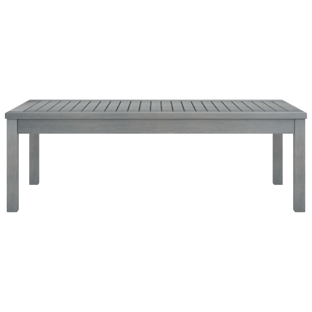 Tavolino da Caffè 100x50x33 cm Grigio Legno Massello di Acacia - homemem39