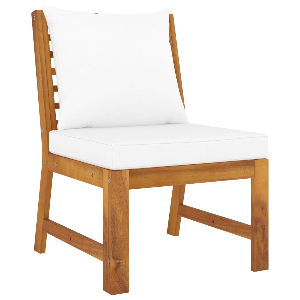 Set Divani da Giardino 3 pz con Cuscini Crema in Legno Acacia - homemem39