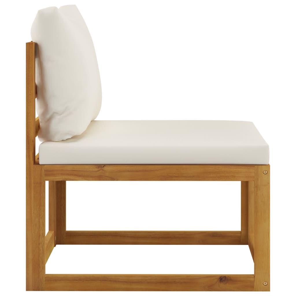 Set Divani da Giardino 3 pz con Cuscini Crema in Legno Acacia - homemem39