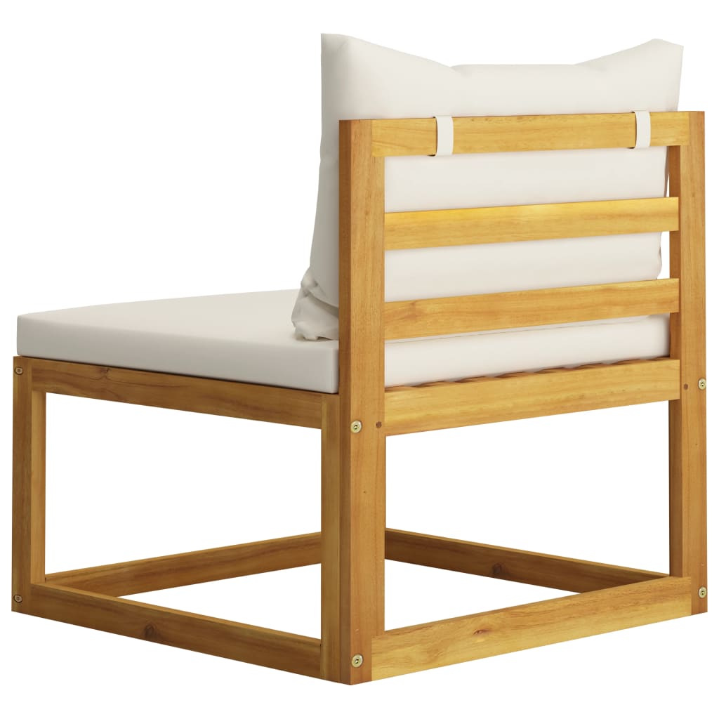 Set Divani da Giardino 3 pz con Cuscini Crema in Legno Acacia - homemem39