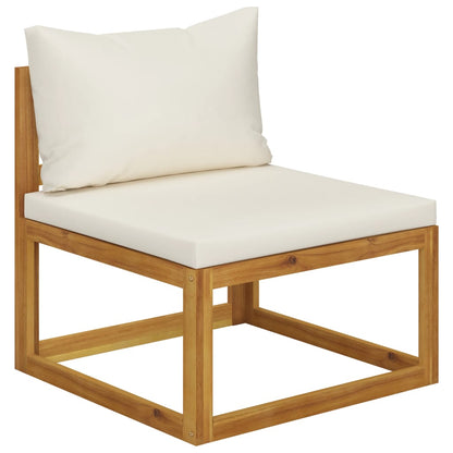 Set Divani da Giardino 3 pz con Cuscini Crema in Legno Acacia - homemem39