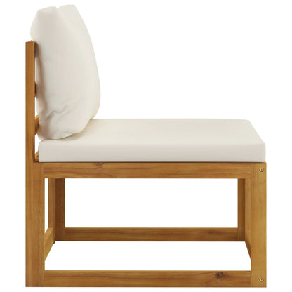 Set Divani da Giardino 2 pz con Cuscini Bianco Crema in Acacia - homemem39