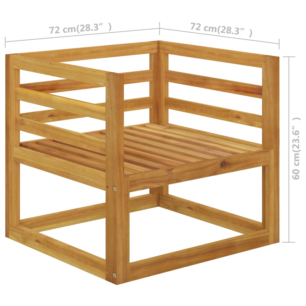 Sedia da Giardino con Cuscino Crema in Legno Massello di Acacia - homemem39