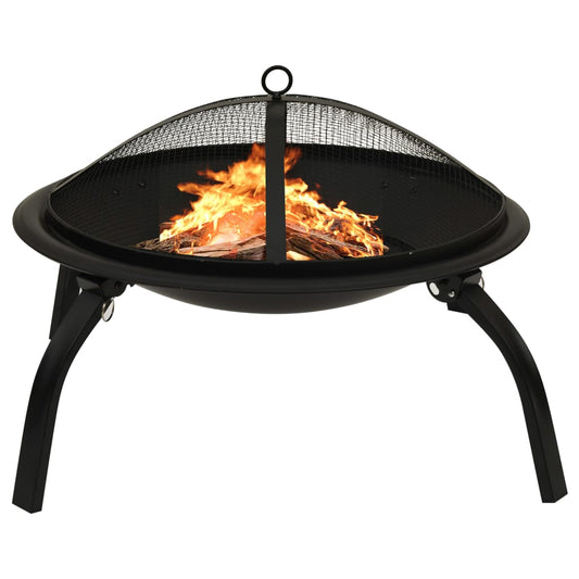 Braciere e Barbecue 2 in 1 con Attizzatoio 56x56x49 cm Acciaio - homemem39