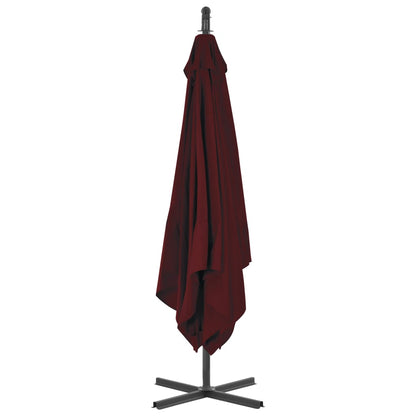 Ombrellone a Sbalzo con Palo in Acciaio 250x250 cm Rosso Vino - homemem39