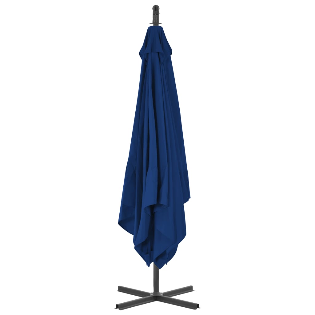 Ombrellone a Sbalzo con Palo in Acciaio 250x250 cm Azzurro - homemem39