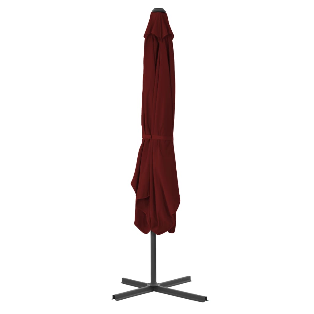 Ombrellone con Palo in Acciaio Rosso Bordò 250x250x230 cm - homemem39