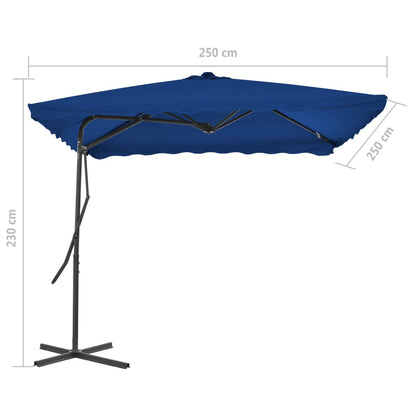 Ombrellone con Palo in Acciaio Blu 250x250x230 cm - homemem39