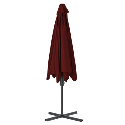 Ombrellone con Palo in Acciaio Rosso Bordò 300x230 cm - homemem39