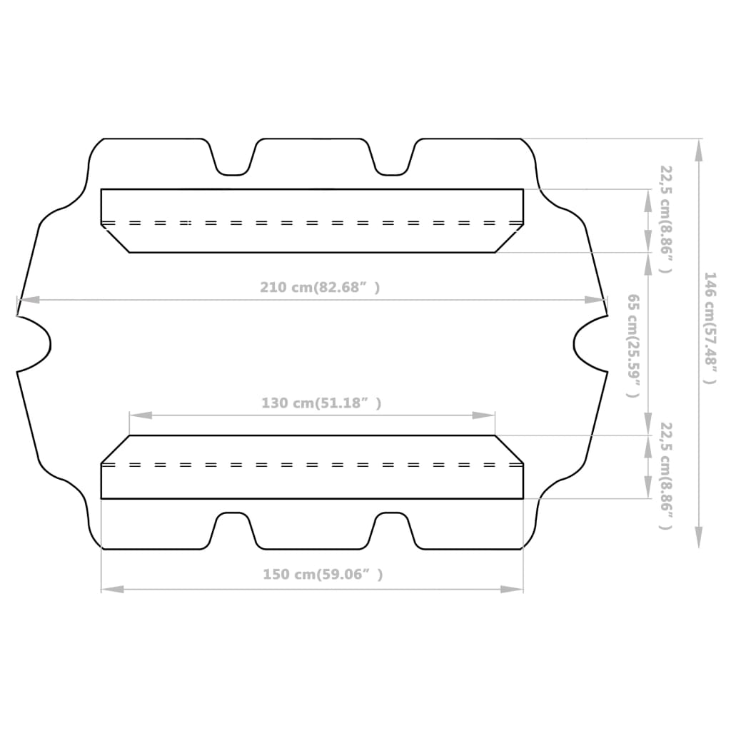 Baldacchino per Dondolo da Giardino Nero 150/130x70/105 cm - homemem39