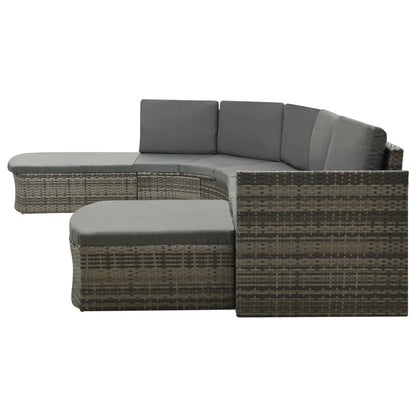 Set Divani da Giardino 4 pz con Cuscini in Polyrattan Grigio - homemem39