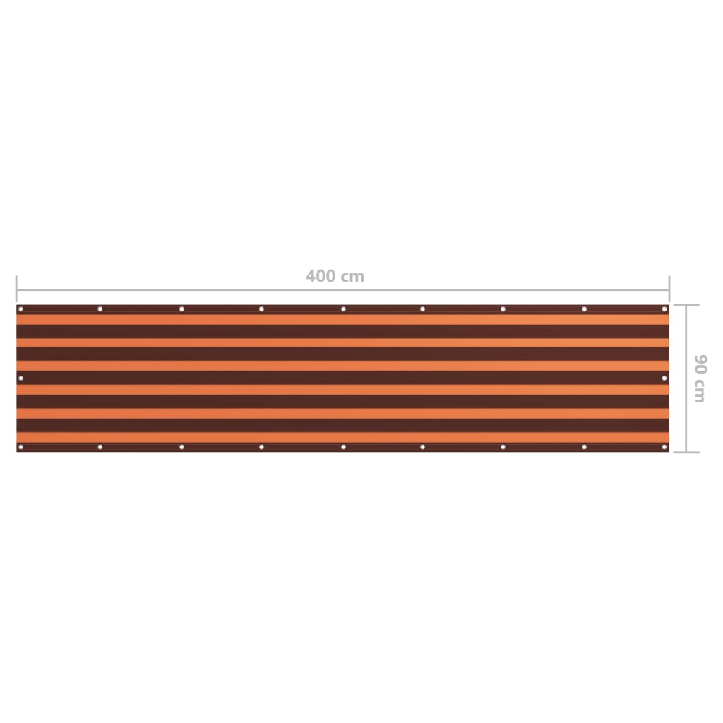 Paravento Balcone Arancione e Marrone 90x400 cm Tessuto Oxford - homemem39