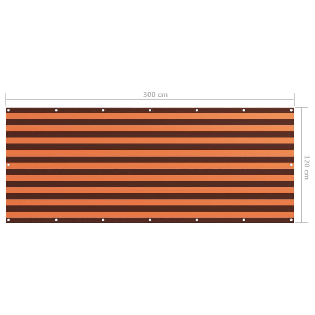 Paravento Balcone Arancione e Marrone 120x300 cm Tessuto Oxford - homemem39