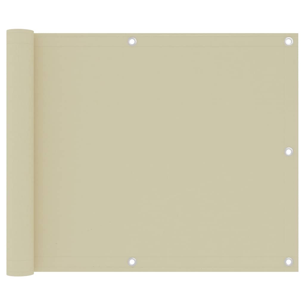 Paravento da Balcone Crema 75x500 cm Tessuto Oxford - homemem39