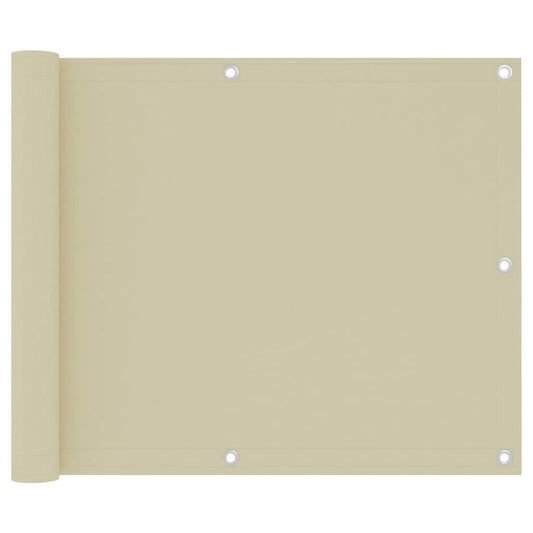 Paravento da Balcone Crema 75x500 cm Tessuto Oxford - homemem39