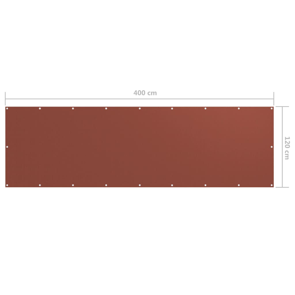 Paravento da Balcone Terracotta 120x400 cm Tessuto Oxford - homemem39