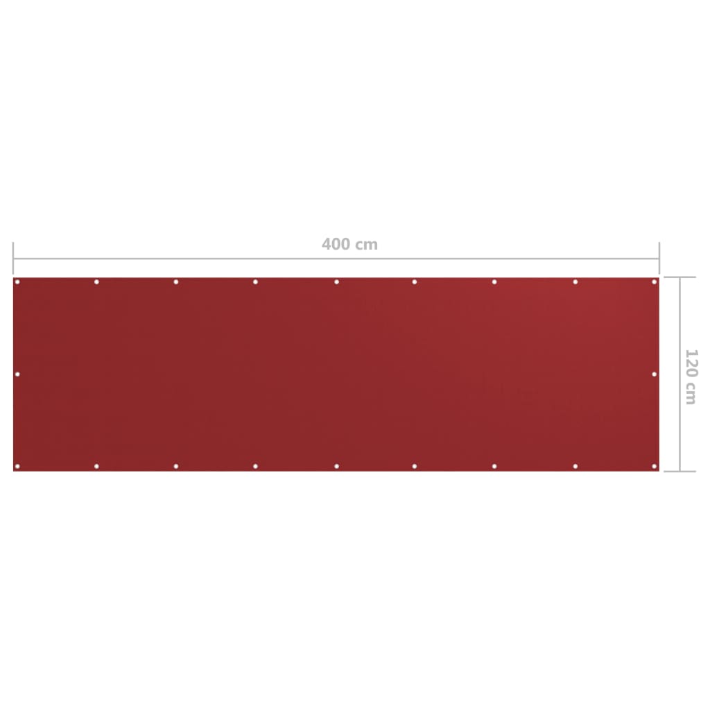 Paravento Balcone Rosso 120x400 cm in Tessuto Oxford - homemem39