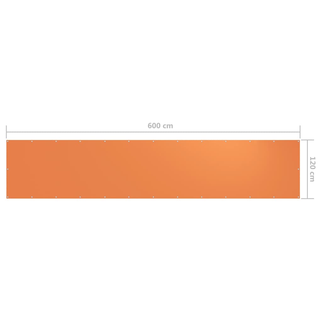 Paravento da Balcone Arancione 120x600 cm in Tessuto Oxford - homemem39