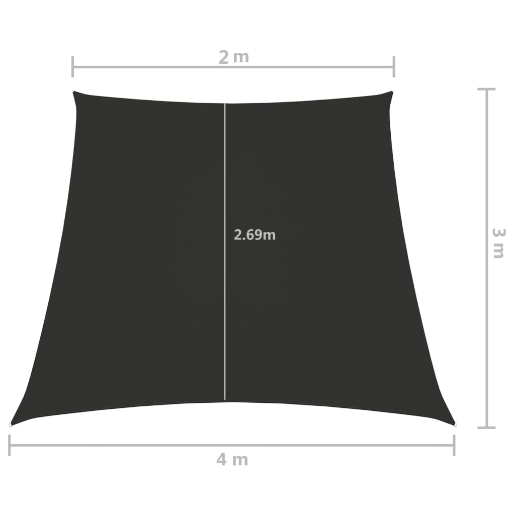 Parasole a Vela in Tela Oxford a Trapezio 2/4x3 m Antracite - homemem39