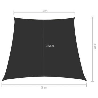 Parasole a Vela in Tela Oxford a Trapezio 3/5x4 m Antracite - homemem39
