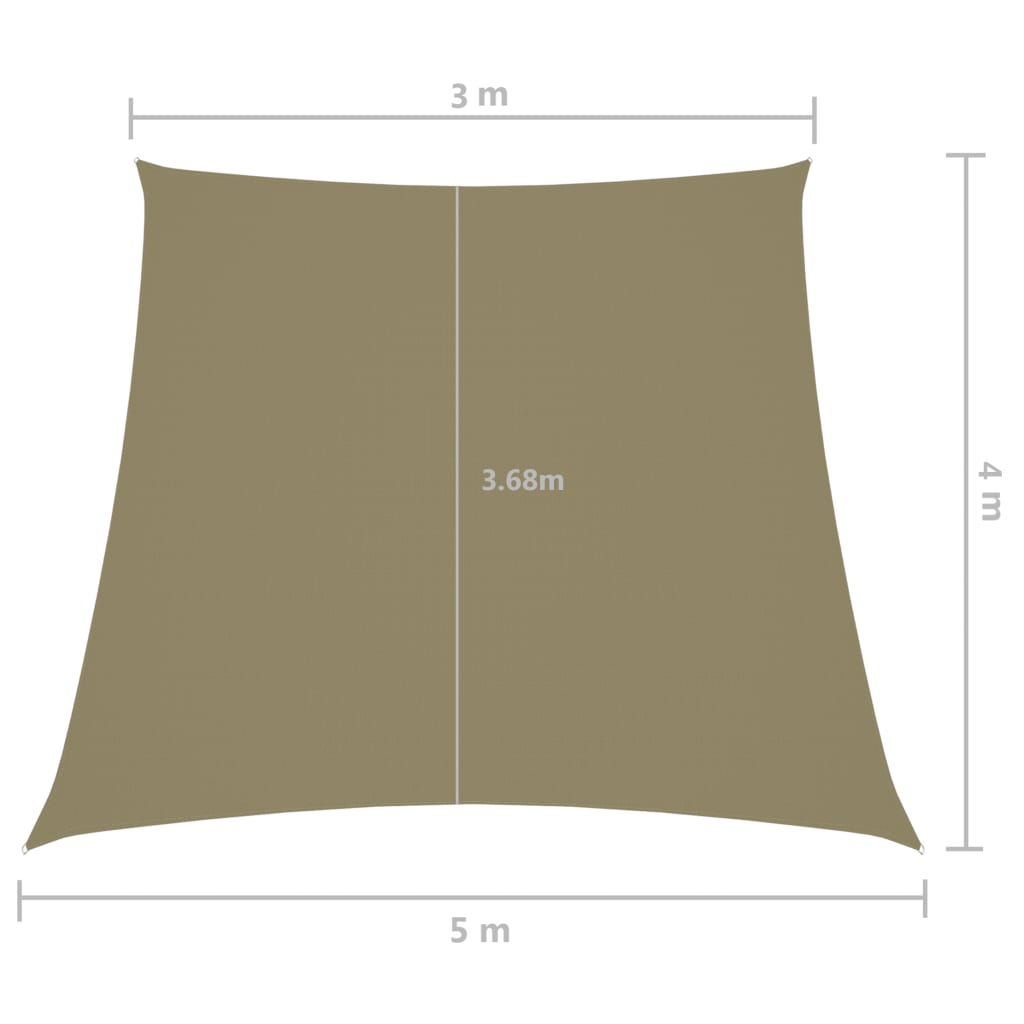 Parasole a Vela in Tela Oxford a Trapezio 3/5x4 m Beige - homemem39