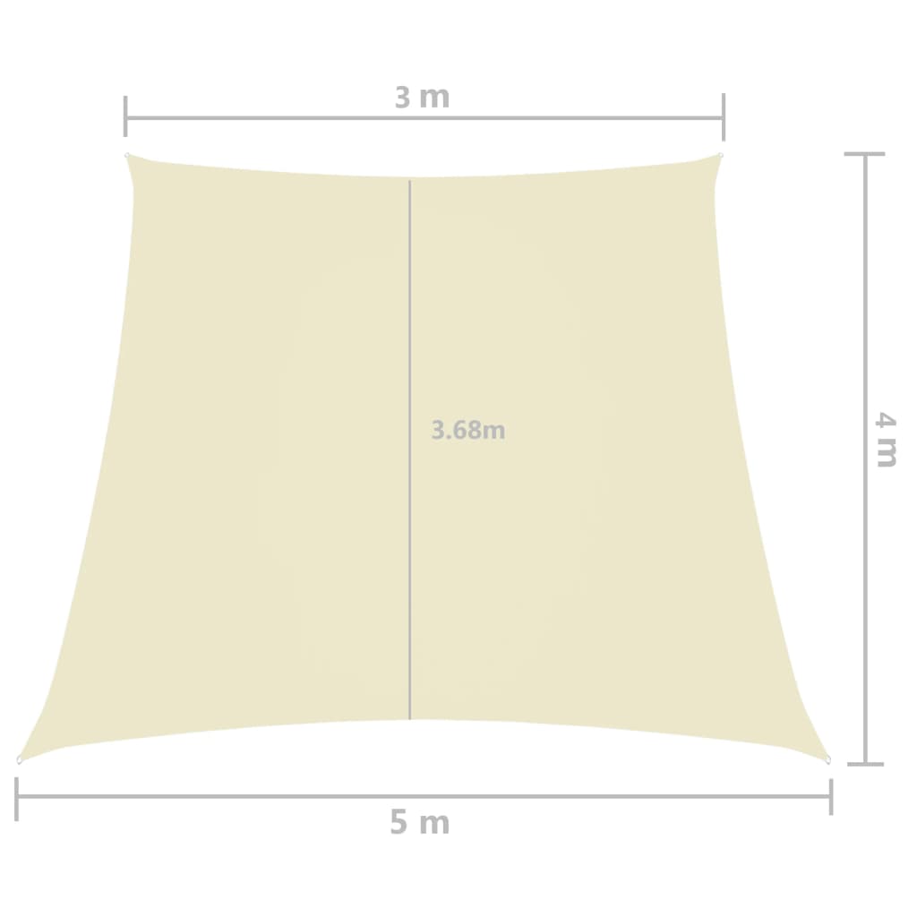 Parasole a Vela in Tela Oxford a Trapezio 3/5x4 m Crema - homemem39