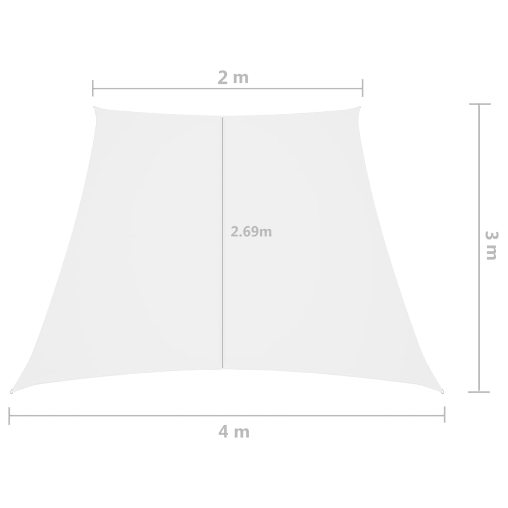 Parasole a Vela in Tela Oxford a Trapezio 2/4x3 m Bianco - homemem39