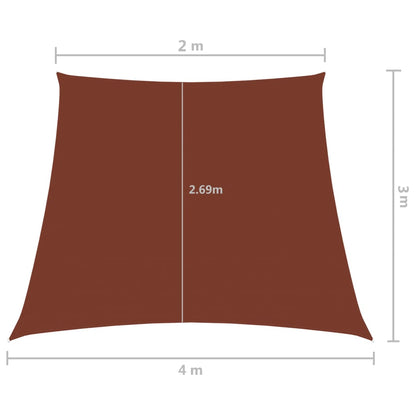 Parasole a Vela in Tela Oxford a Trapezio 2/4x3 m Terracotta - homemem39