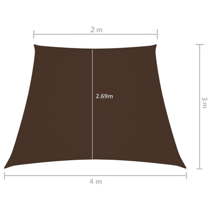 Parasole a Vela in Tela Oxford a Trapezio 2/4x3 m Marrone - homemem39