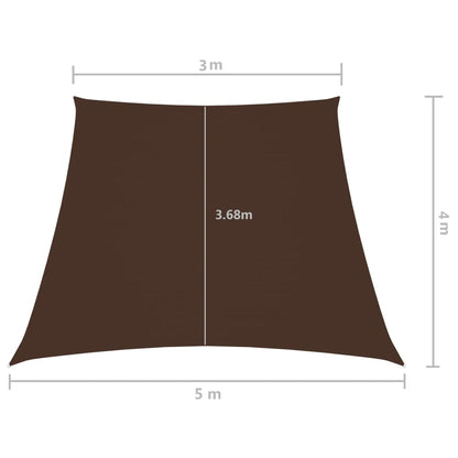 Parasole a Vela in Tela Oxford a Trapezio 3/5x4 m Marrone - homemem39