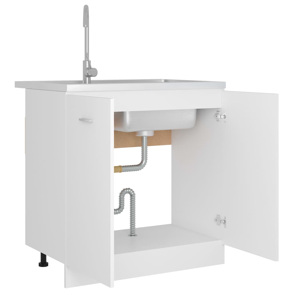 Armadio Inferiore per Lavabo Bianco 80x46x81,5 cm in Truciolato - homemem39