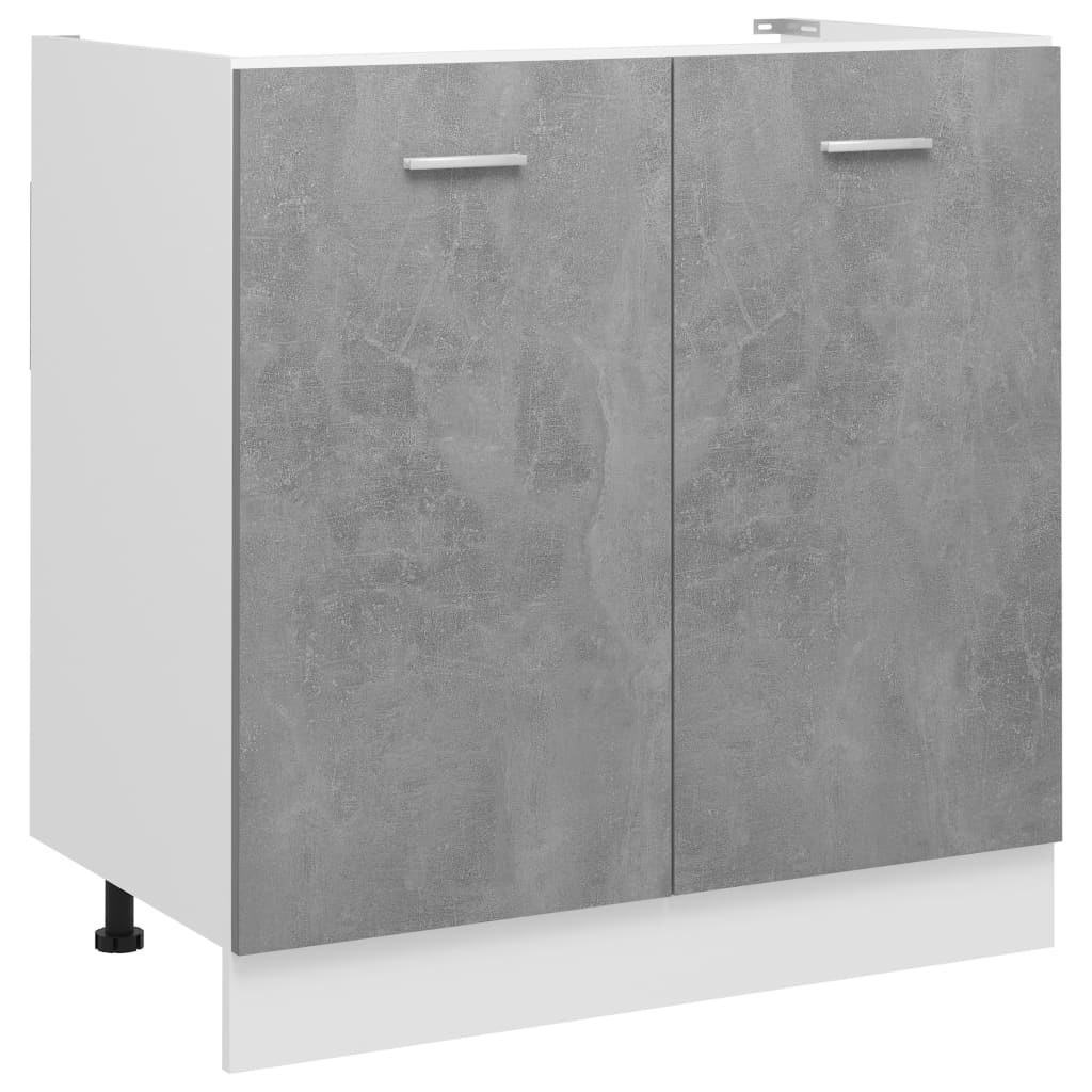 Armadio per Lavabo Grigio Cemento 80x46x81,5 cm in Multistrato - homemem39