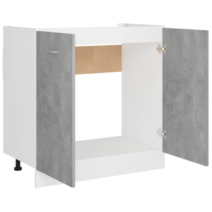 Armadio per Lavabo Grigio Cemento 80x46x81,5 cm in Multistrato - homemem39