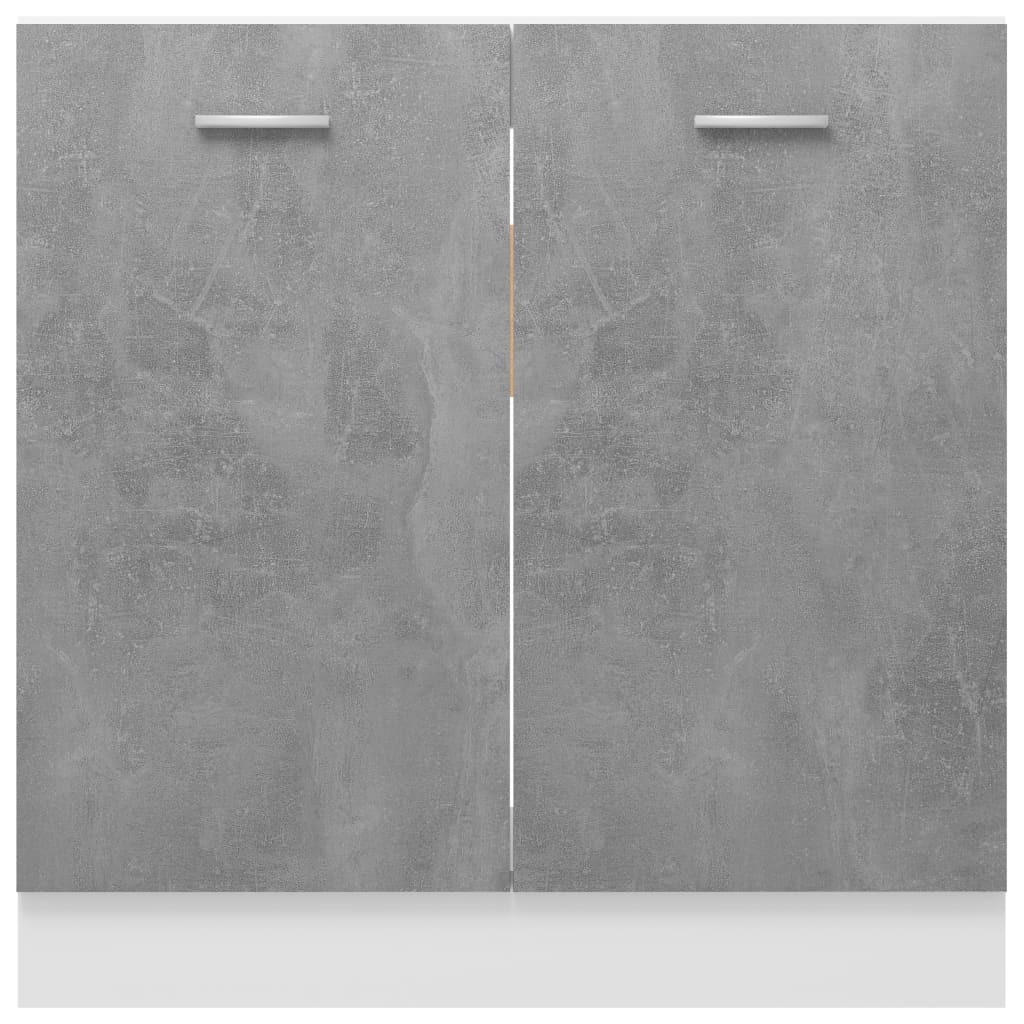 Armadio per Lavabo Grigio Cemento 80x46x81,5 cm in Multistrato - homemem39