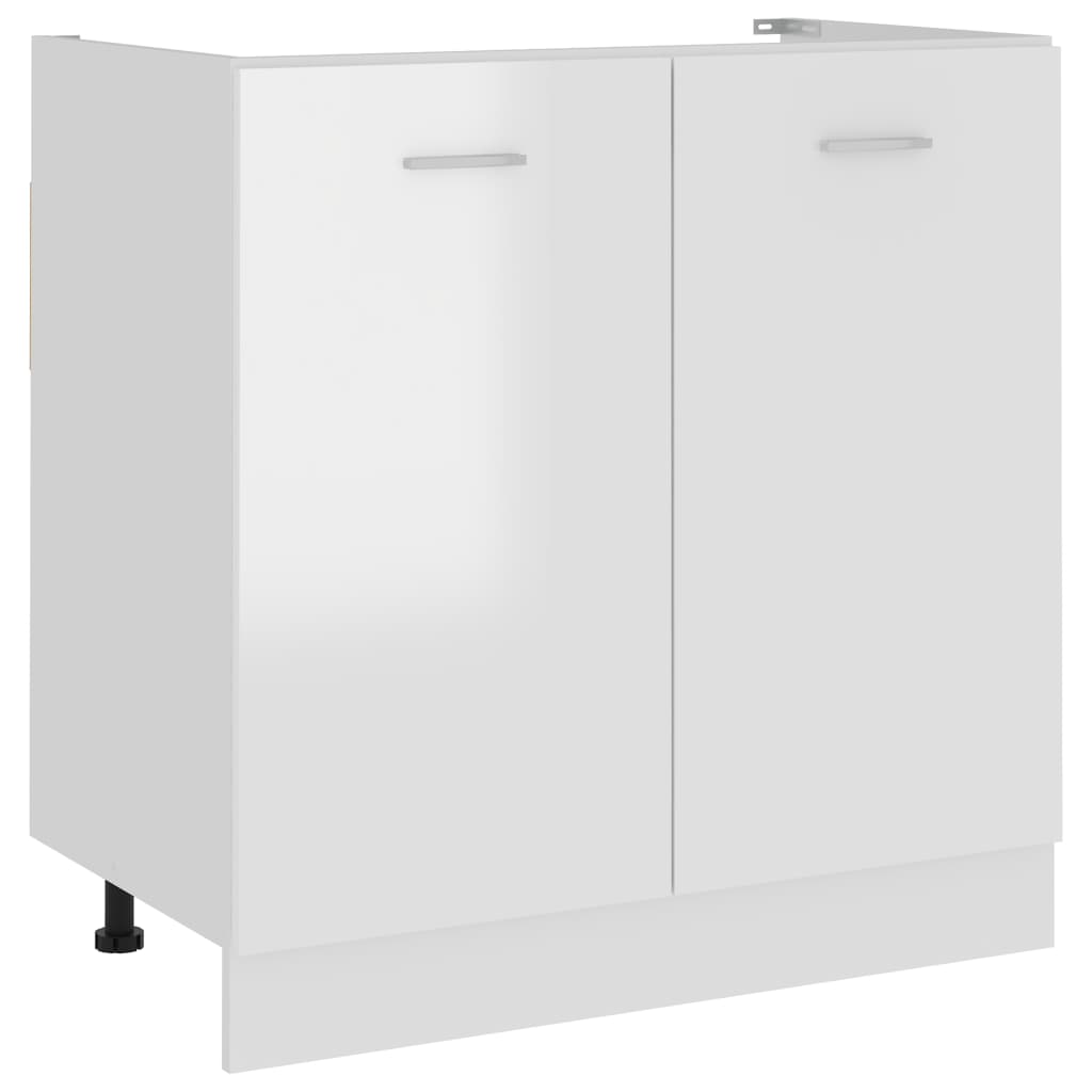 Armadio per Lavabo Bianco Lucido 80x46x81,5 cm in Truciolato - homemem39