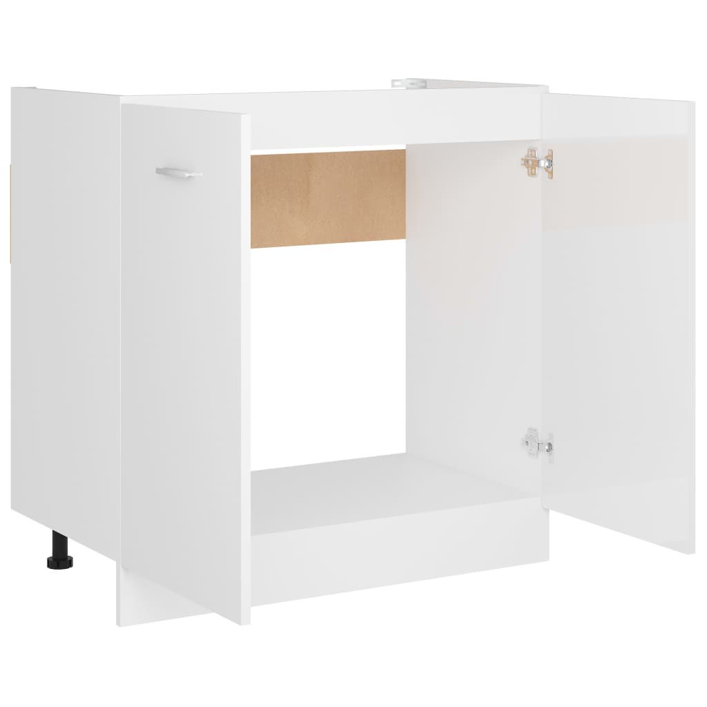 Armadio per Lavabo Bianco Lucido 80x46x81,5 cm in Truciolato - homemem39