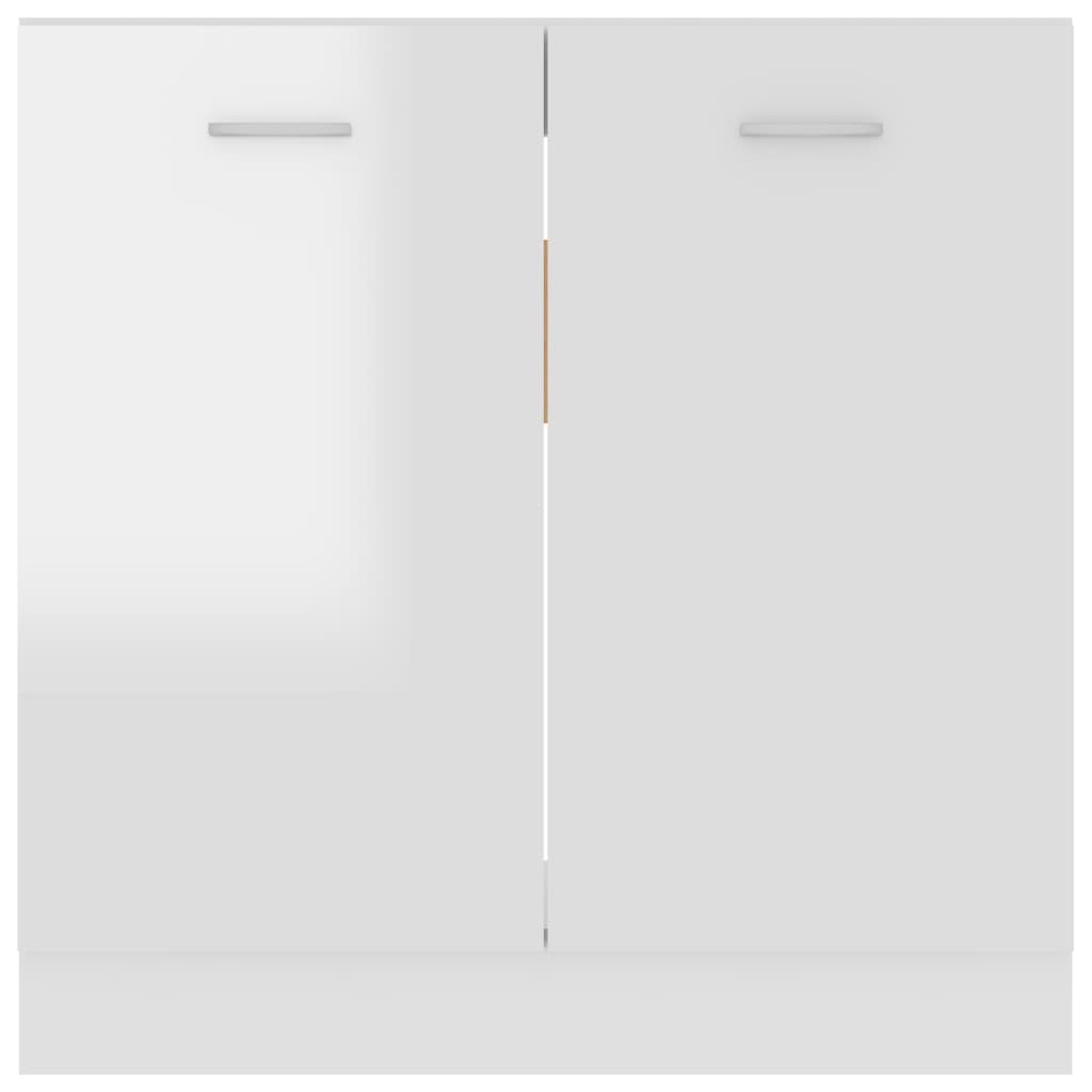 Armadio per Lavabo Bianco Lucido 80x46x81,5 cm in Truciolato - homemem39