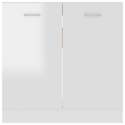 Armadio per Lavabo Bianco Lucido 80x46x81,5 cm in Truciolato - homemem39