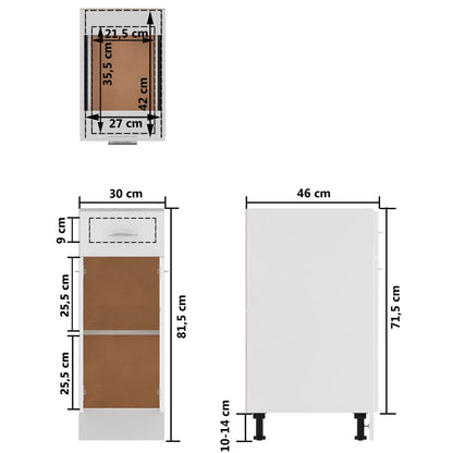 Armadio con Cassetto Bianco 30x46x81,5 cm in Legno Multistrato - homemem39