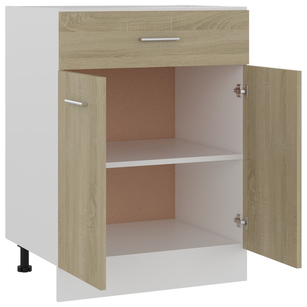 Armadio con Cassetto Rovere Sonoma 60x46x81,5 cm in Truciolato - homemem39