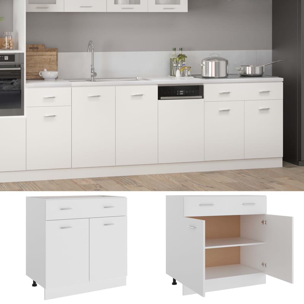 Mobile Inferiore Cassetto Bianco 80x46x81,5cm Legno Multistrato - homemem39